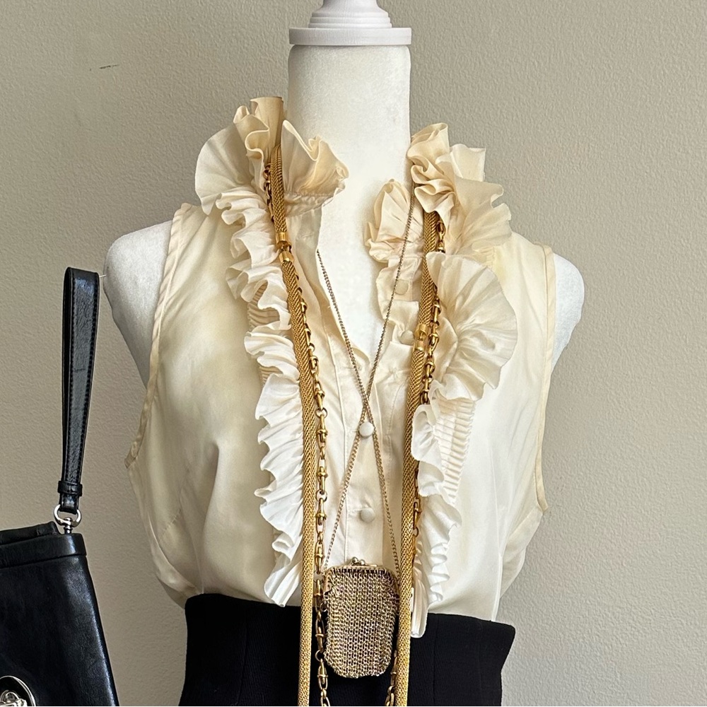 Cream Ruffle Silk Shirt — Elegant Feminine Style